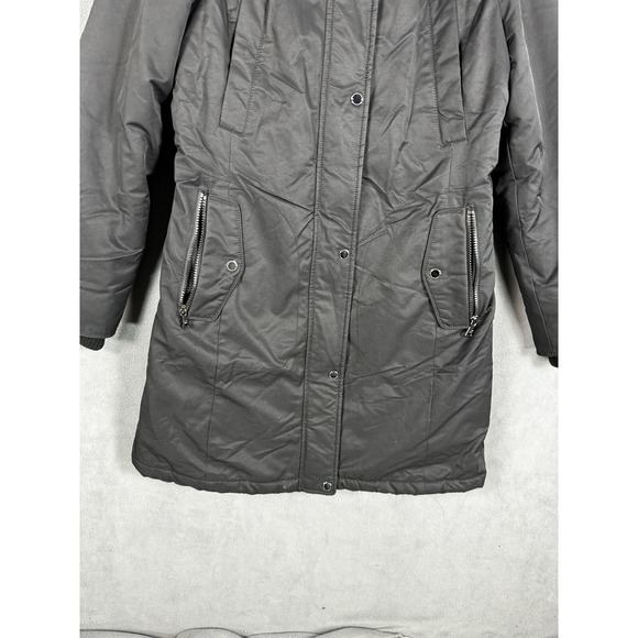 1 Madison Expedition Parka Adult M Heritage Jacket Black Faux Fur Hood‎ Womens - Picture 3 of 16